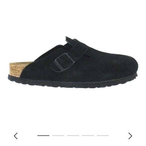 Birkenstock Shoes - Birkenstock Boston Suede Clogs in Black